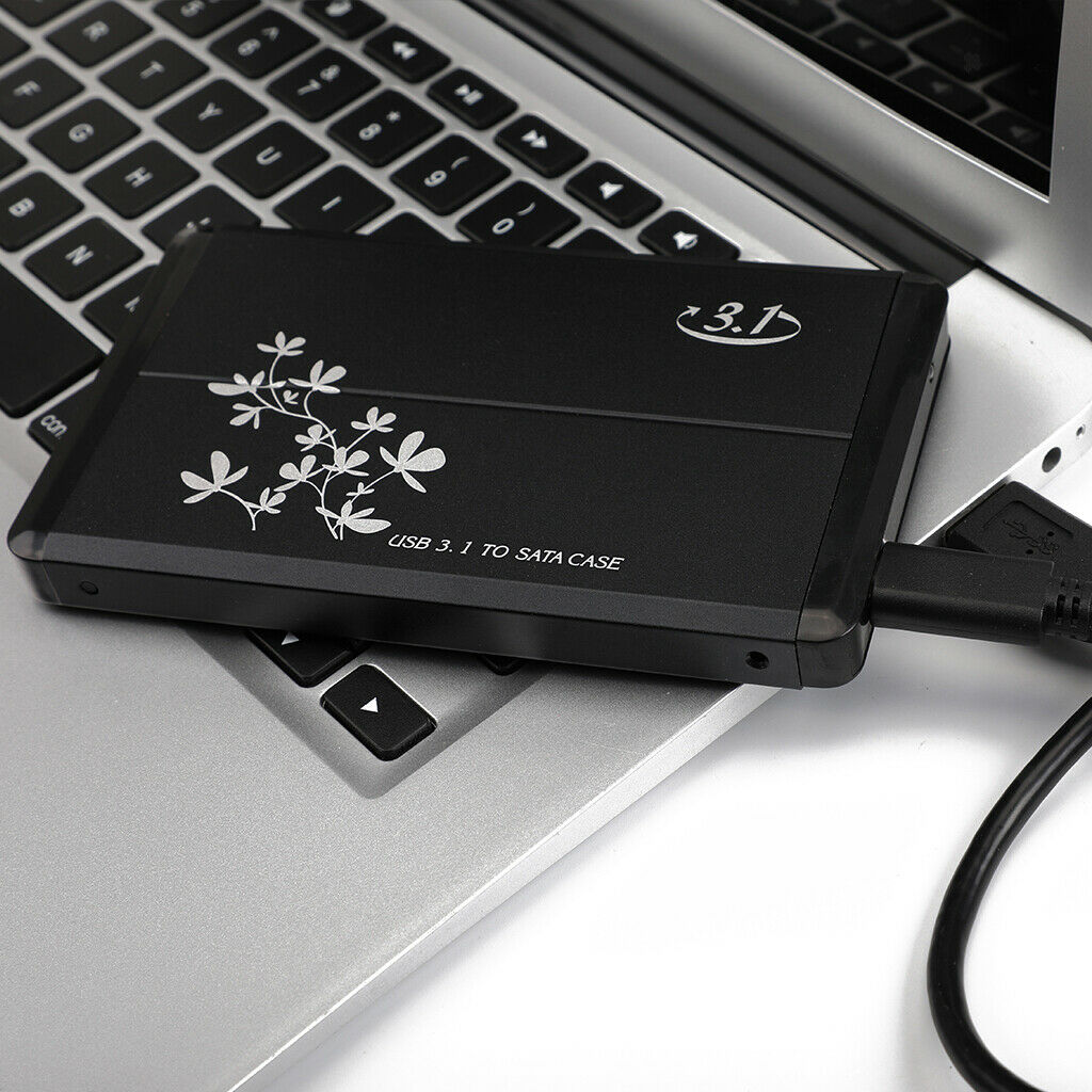 80G Black Aluminum Case USB 3.1 to SATA Hard Disk Enclosure HDD/SSD Adapter Case