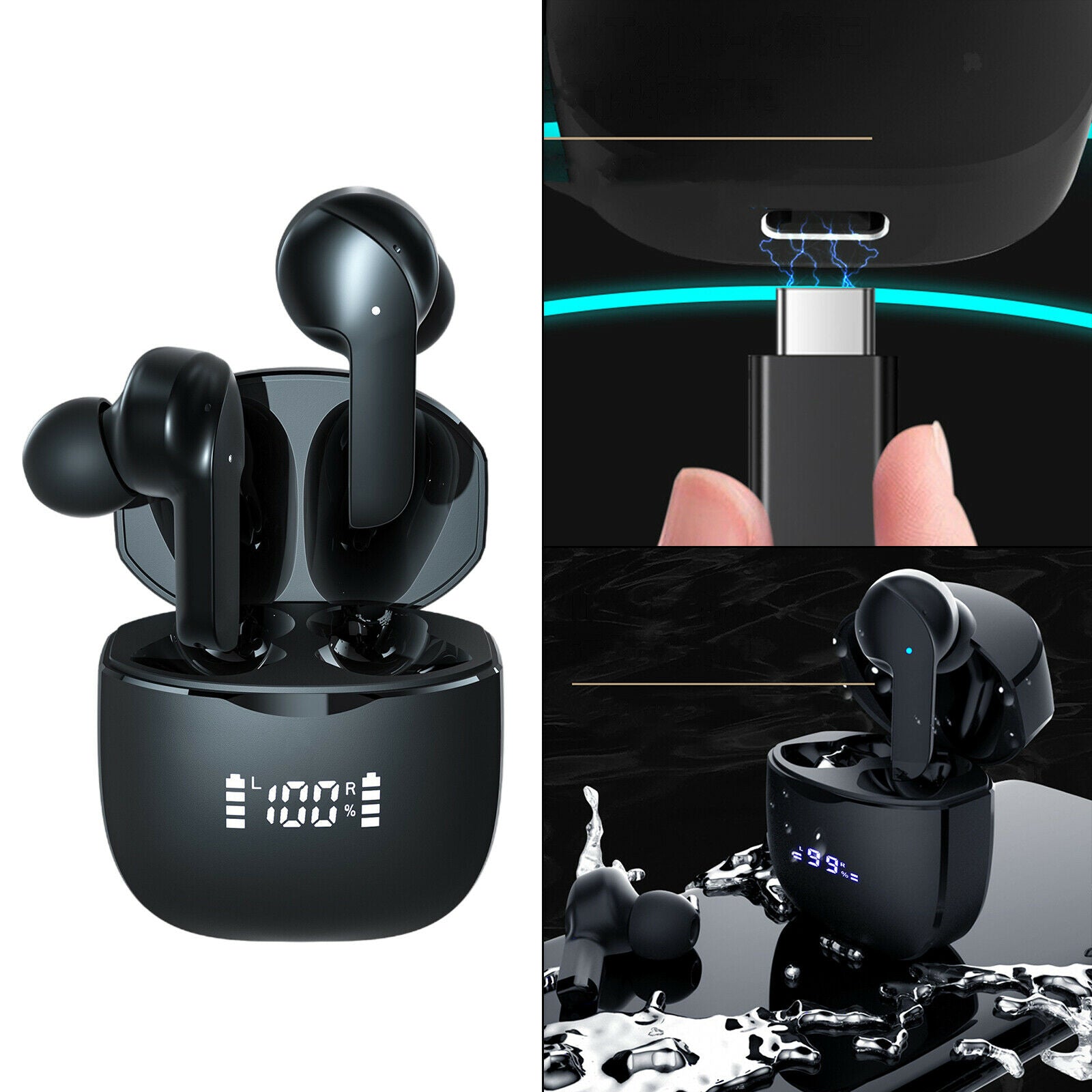 Wireless Bluetooth Earphones Bluetooth 5.2 LED Display TWS for Sport Student