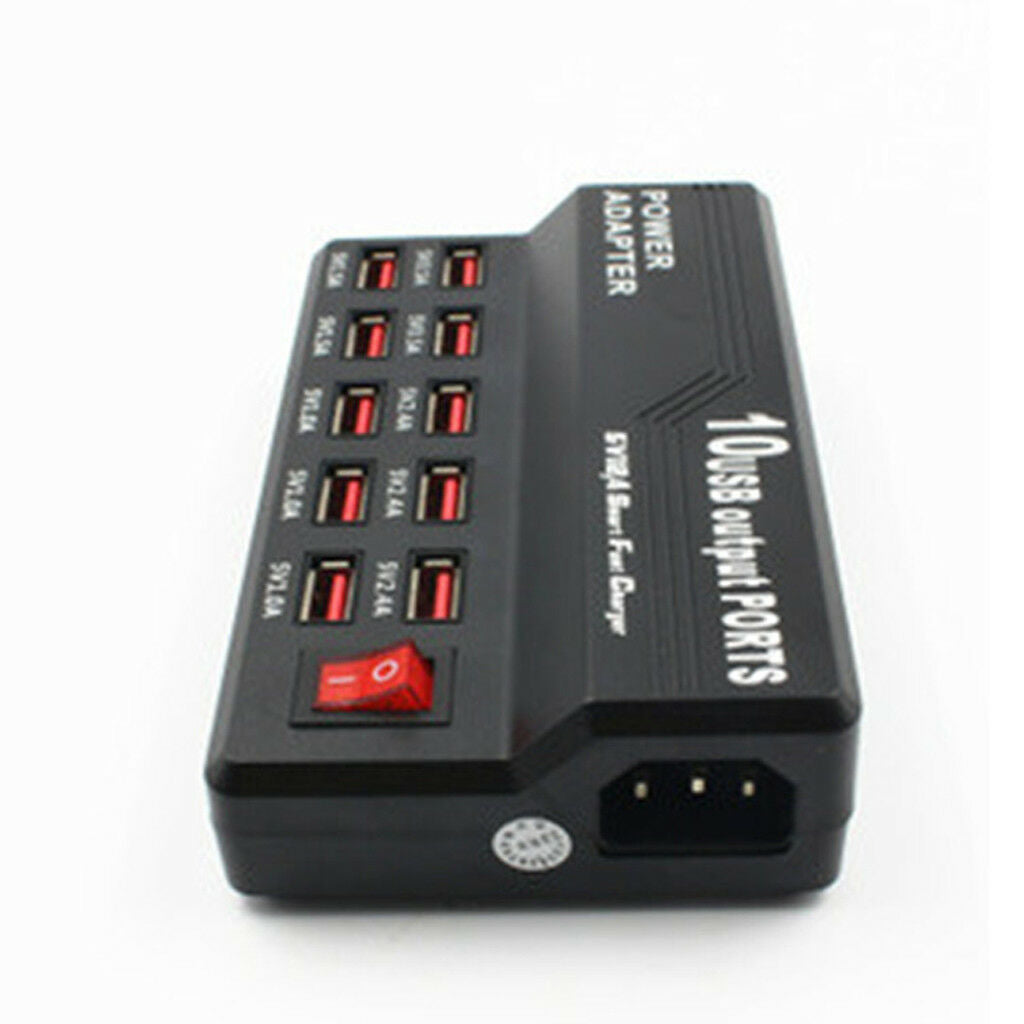 10 Ports USB Charging Station 5V Power Adapter Hub Desktop Charger