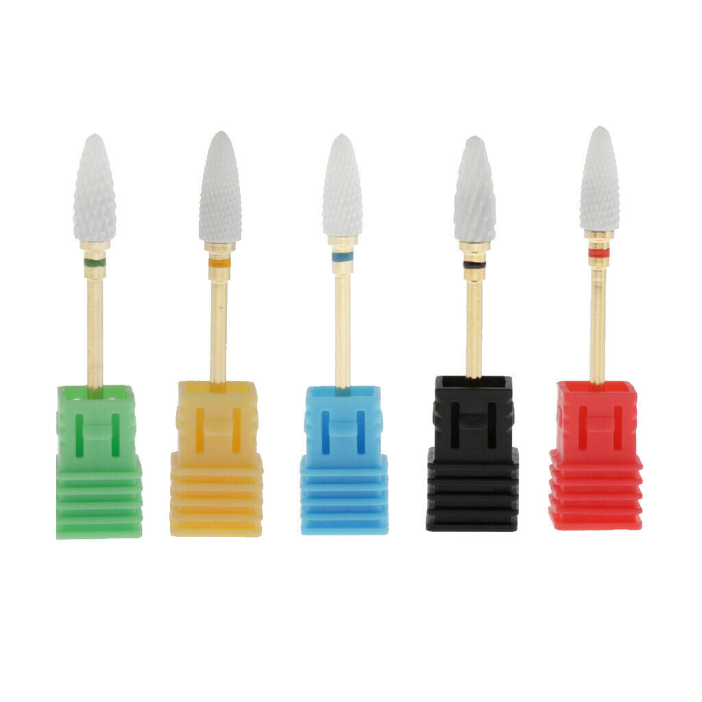 5 lot 2.35mm Nail Art Cuticle Clean Drill Bit Set DIY Files Buffing Bits