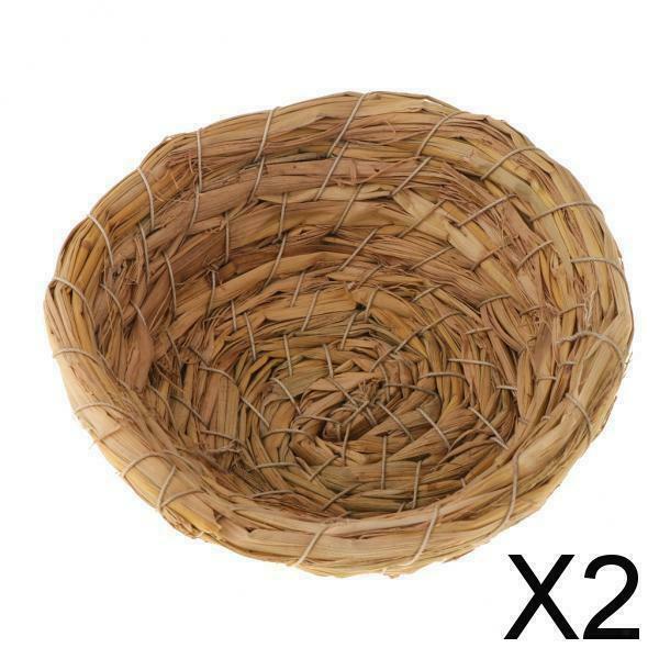 2X Woven Grass Bird Nest Cage Birdhouse/Bed Small House for Parrot Pigeon etc
