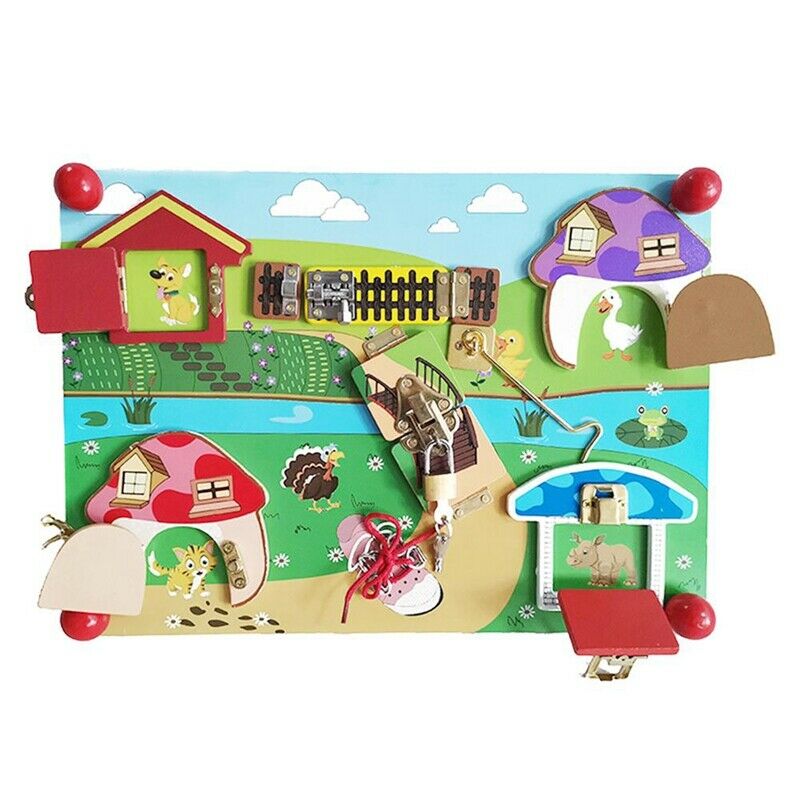 Children's Unlocking Toys Cognitive Board Baby Early Education and Wisdom ToL5P2