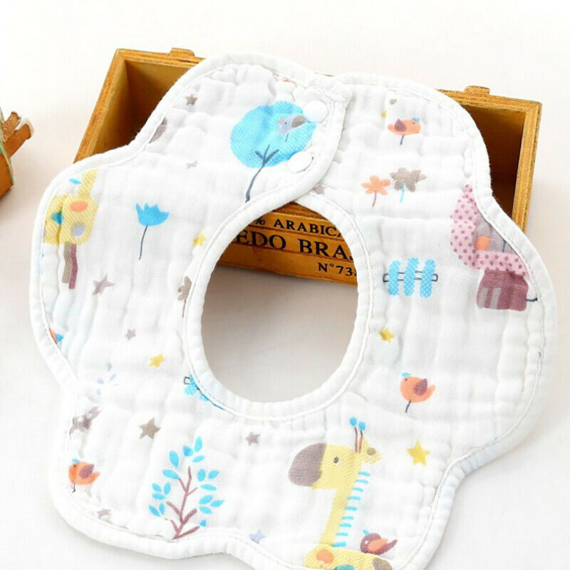 Baby Bibs 360 Degree Rotation Gauze Muslin Bandana Cloth Soft Newborn Bab.l8