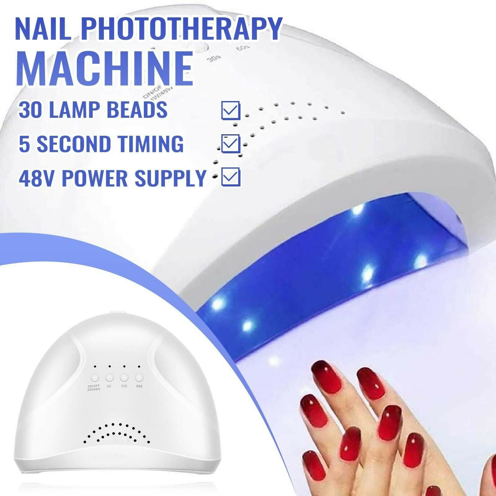 LED Smart Sensor Phototherapy Nail Tools 48W Nail Polish Glue UV Dryer