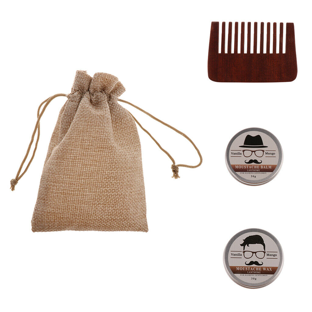 Beard Care Set  Beard Comb Antistatic + 2 Cans of Beard Balm - Beard Balm