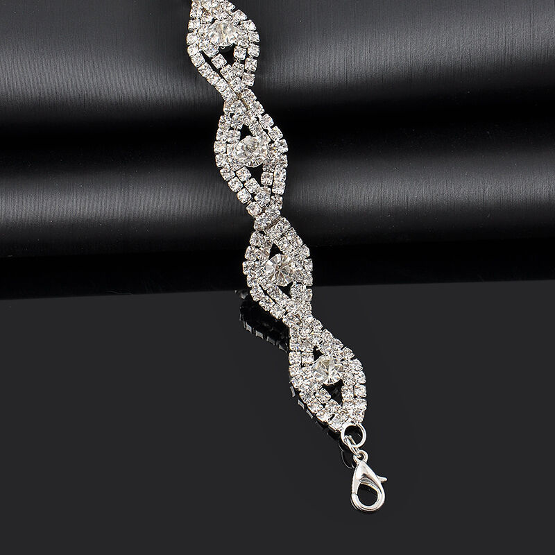 Deluxe Austrian Crystal Bracelet Women Infinity Rhinestone Bangle Fashion Gift
