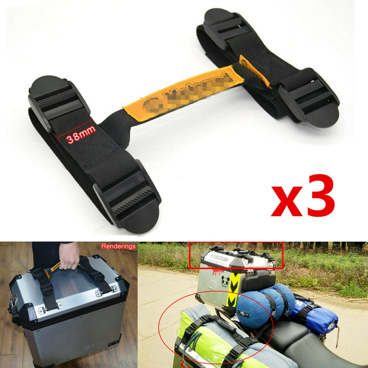 3xMotorcycle Side Box Handle Rope for BMW R1200GS LC ADV ADVENTURE F700GS F800GS