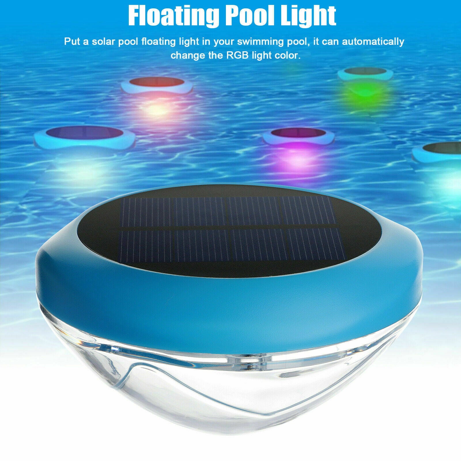 Solar LED RGB Lamp Garden Outdoor Pond Swimming Pool Floating Waterproof Light