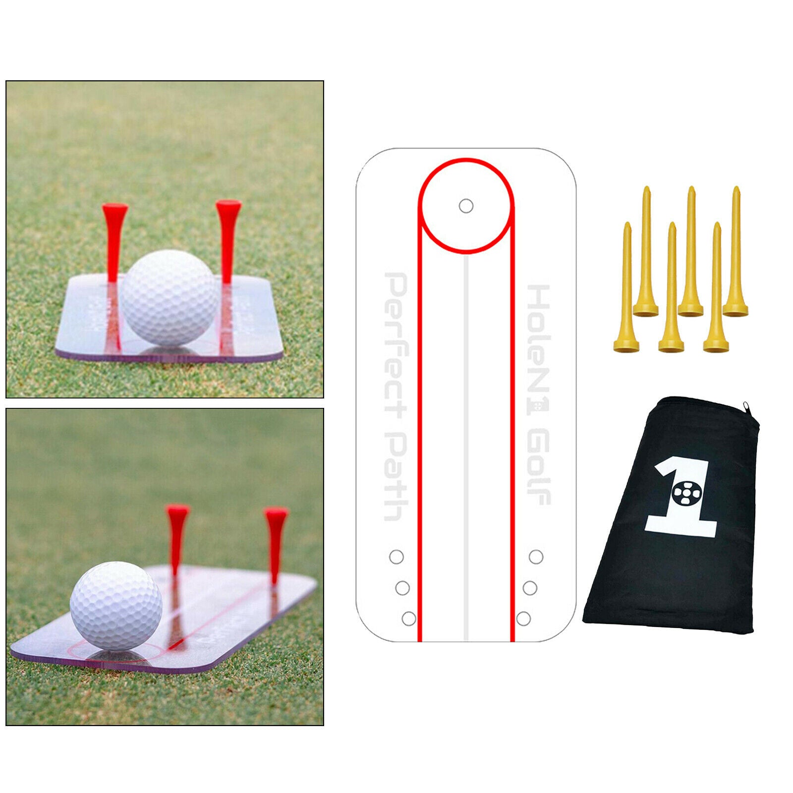 Portable Golf Putting Aid Alignment Swing Trainer Home Office Putting Tutor