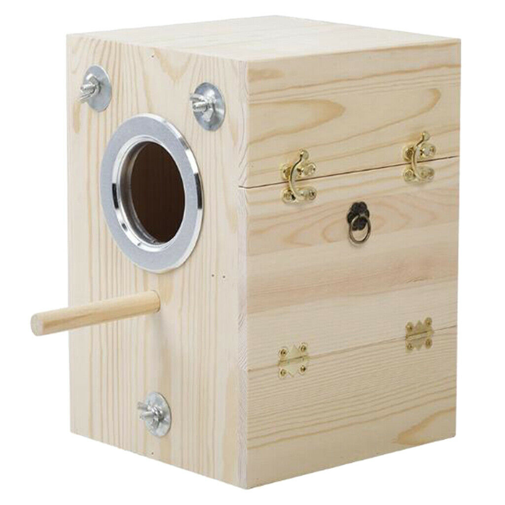 Natural Parakeet Nesting Box, Bird Nest Breeding Box Cage Wood House for Finch