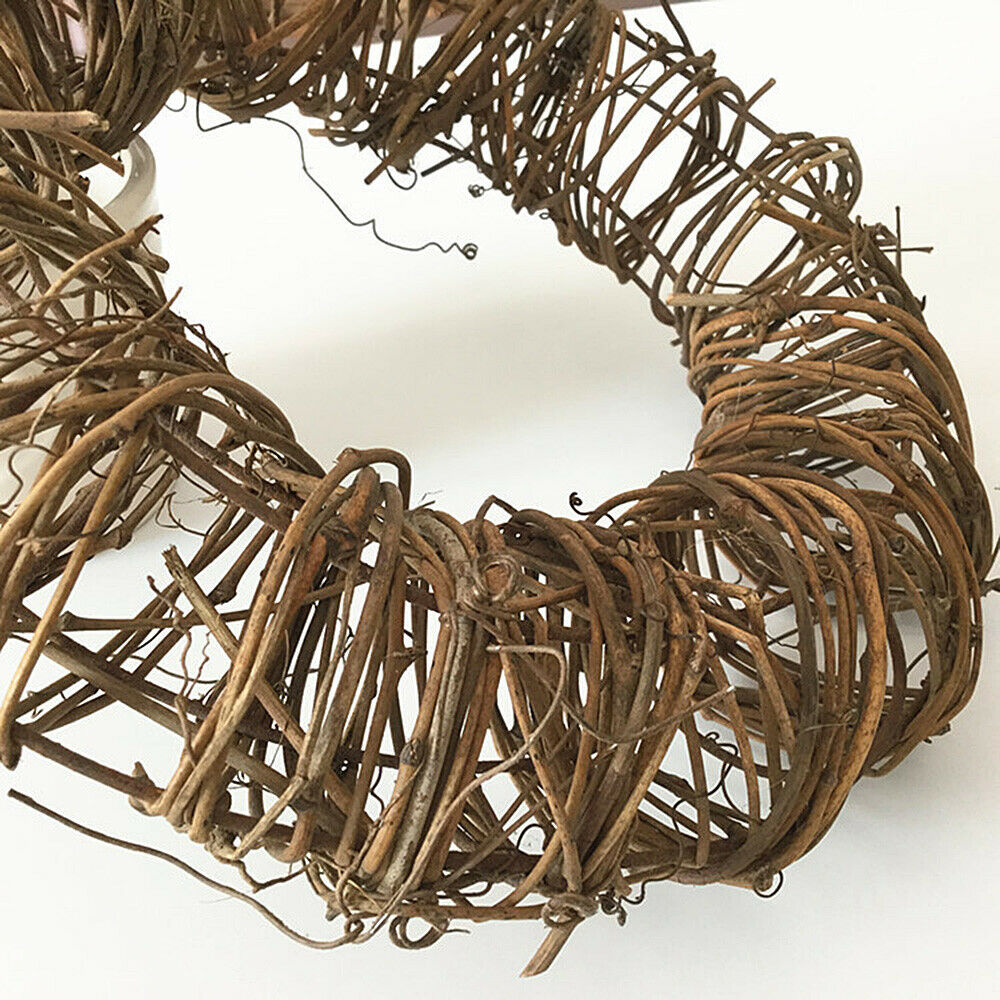 1Pc Christmas Hanging Decor DIY Natural Rattan Round Garland Pendant Craft 25CM