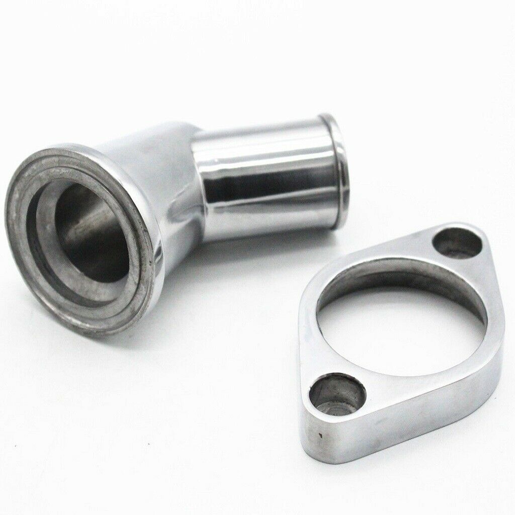 45° Chrome Water Neck Thermostat Housing for Chevy SBC BBC 305 327 350 348