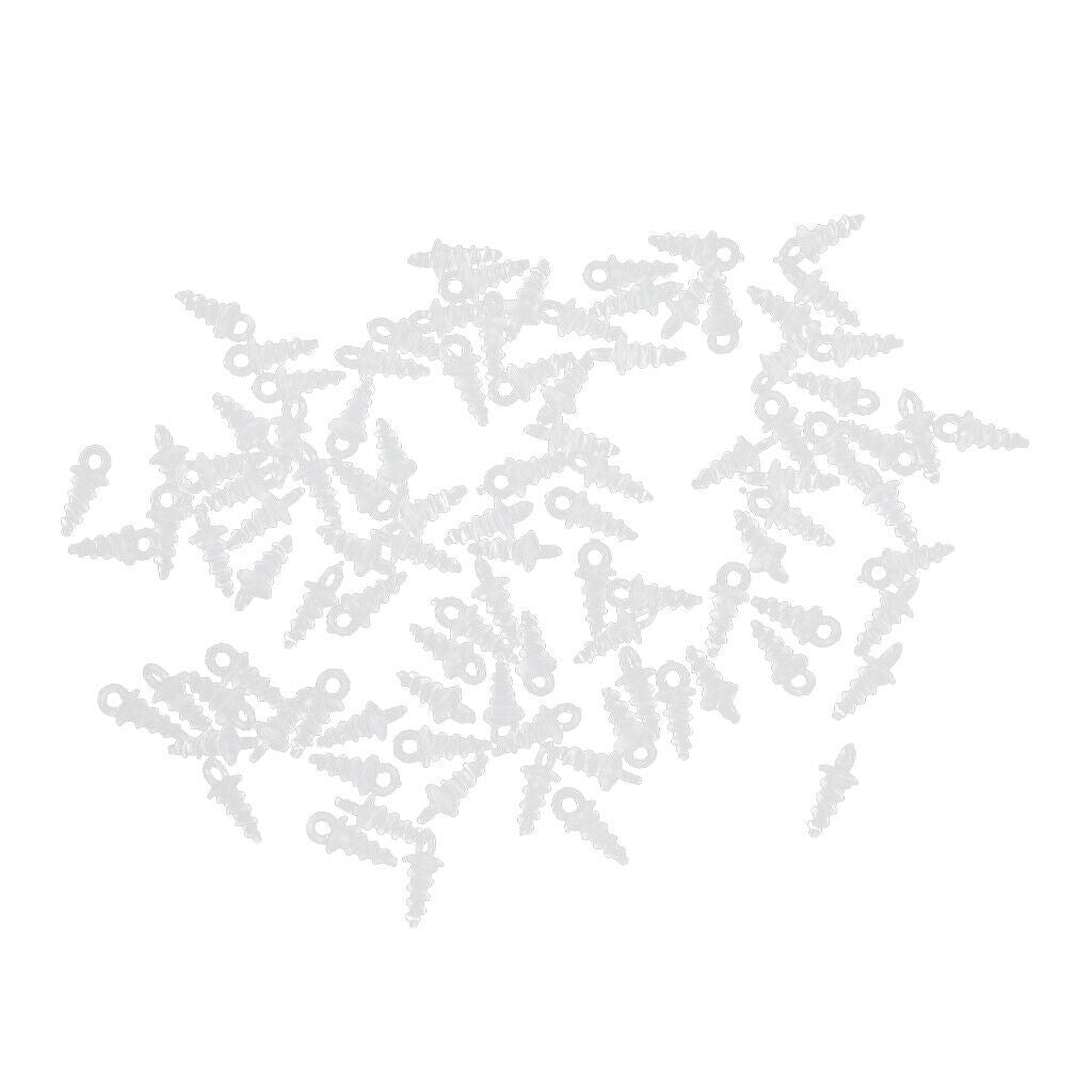 100 pcs Bait Screws  Up Pegs / Screws Carp Fishing Chod Rigs Transparent