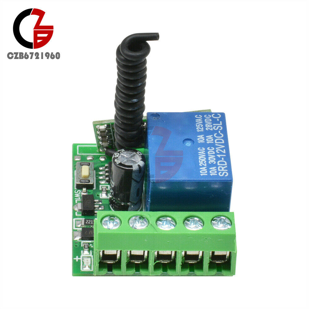 2PCS 1 Channel Receiver Wireless Relay Remote Control Switch Module  12V 433MHZ