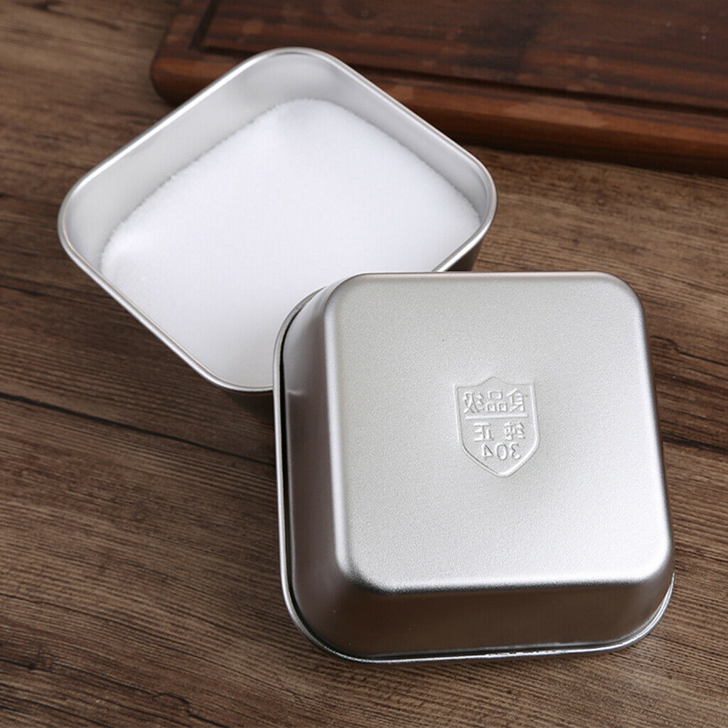 2X Stainless Steel Kitchen Food Crisper Containers Fresh Storage Box Square