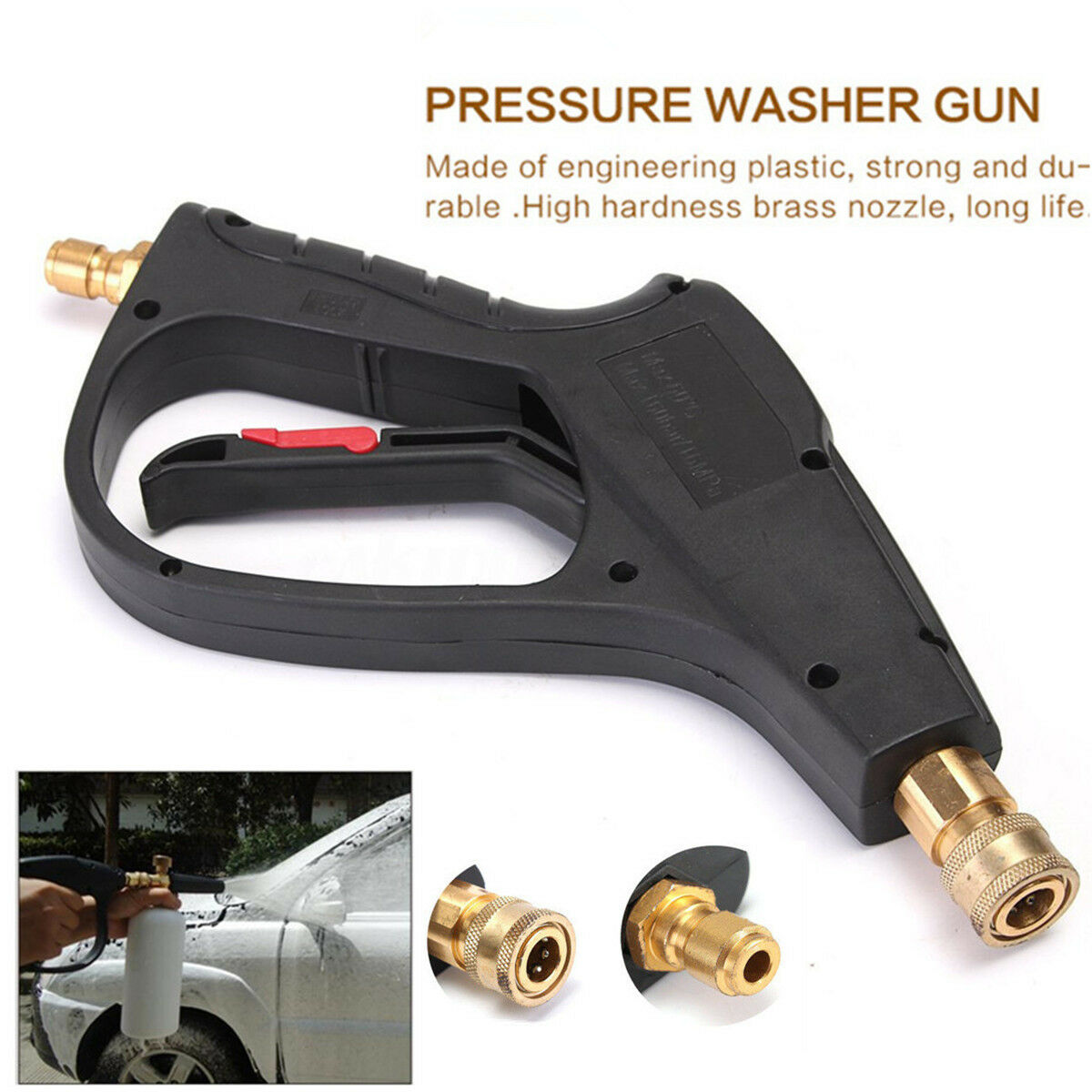 2320PSI High Pressure Car Washer Gun Cleaning Maintenance 3/8" Inlet 1/4" Outlet