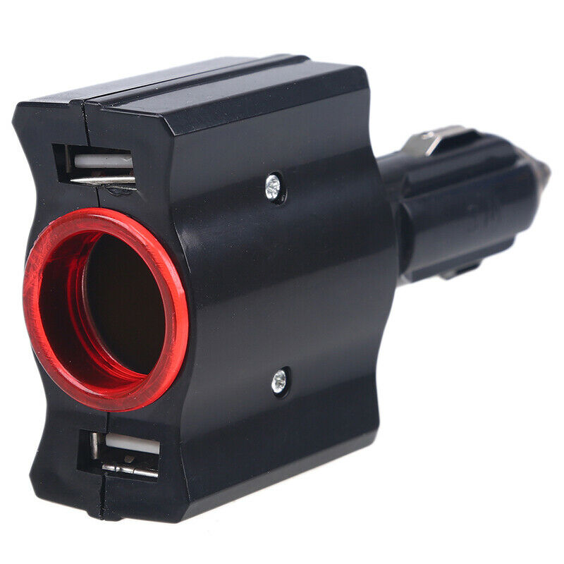 2A Black Car Charger Dual USB Port Fast Charging 12V Power Adapter Universal FIT