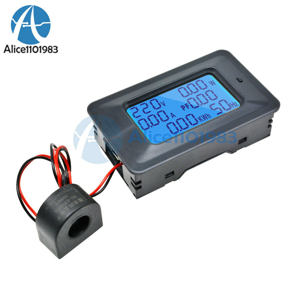 AC110-250V 100A 6 in1 LCD Power Meter Voltmeter Ammeter w/ Current Transformer