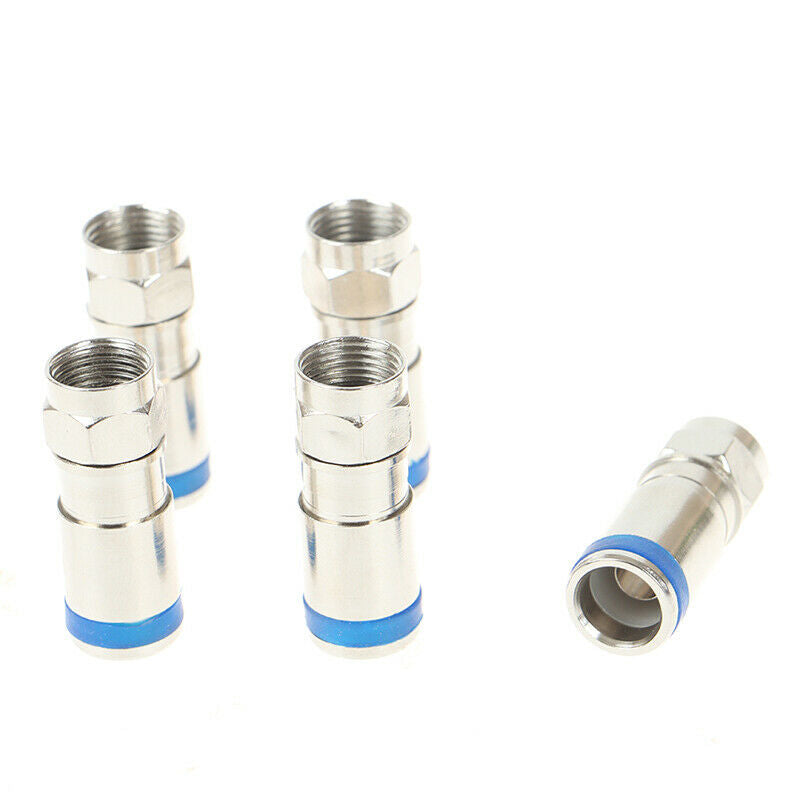 5Pcs F-Type Male Plug Compression Connectors For RG6 Coax Coaxial TV Cabl.l8