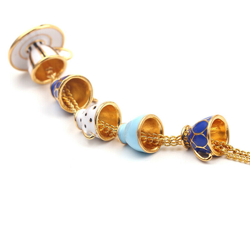 Woman Long Sweater Chain Tea Cup Pendant Necklace Enamel Charm Jewelry Gif%PJ.DD