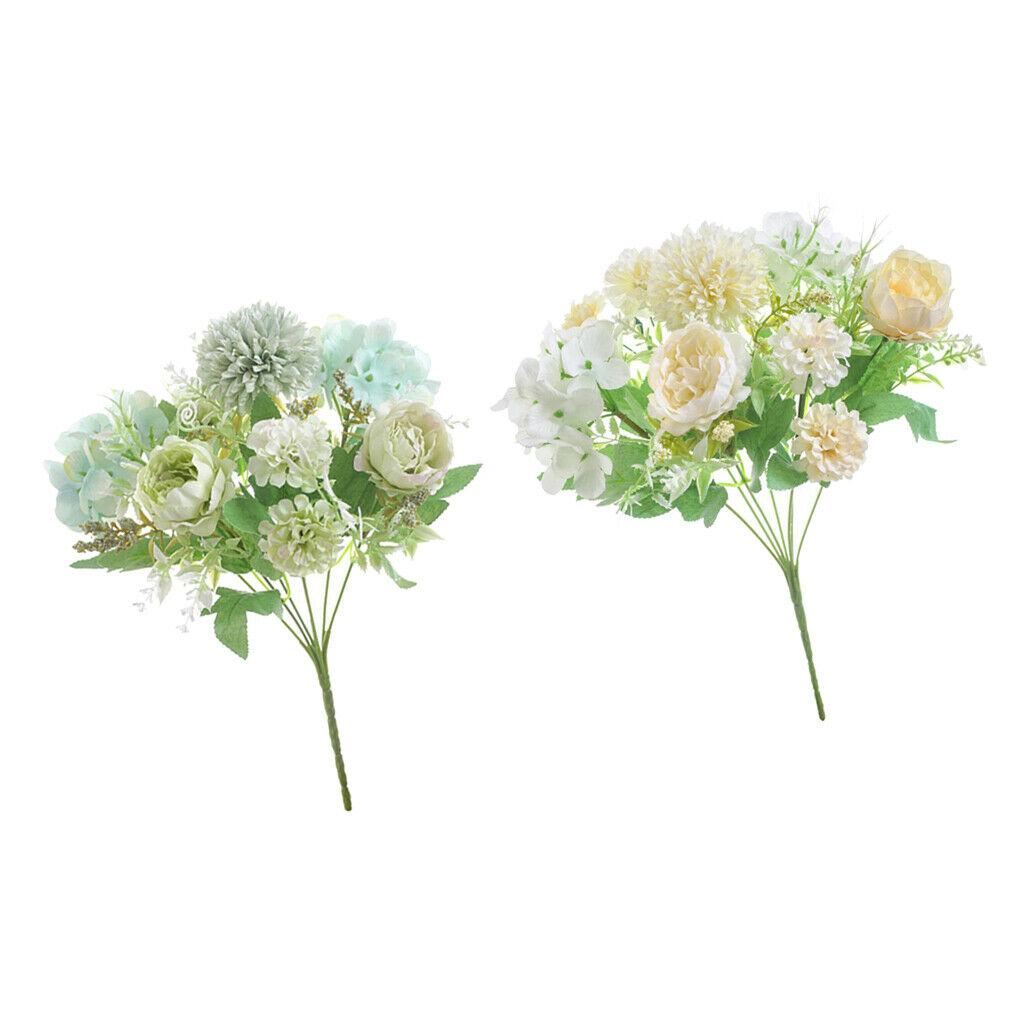 Lifelike Cloth 7 head Peony Flowers 32cm for Decor Ornament 2 Banquets