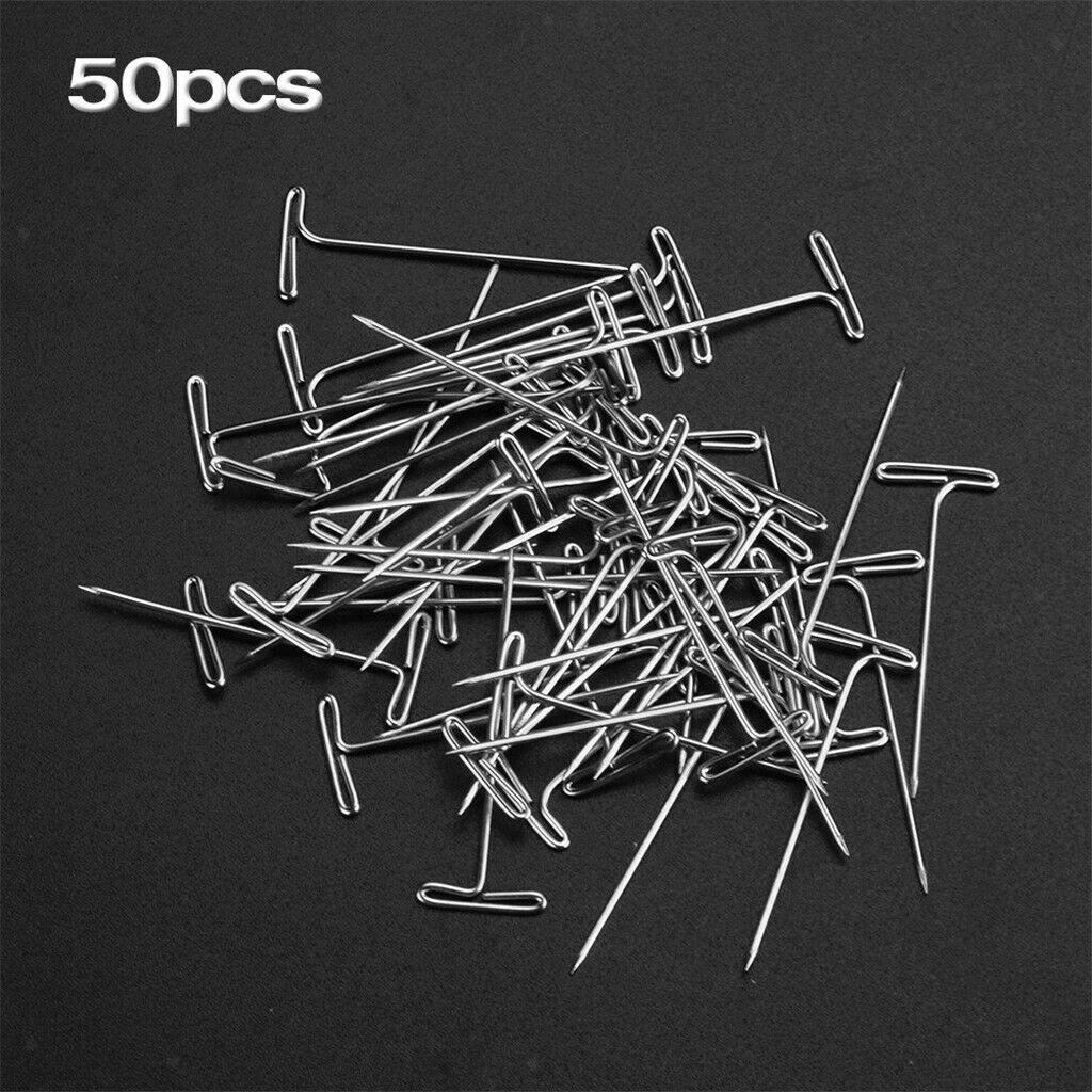 Steel T-pins 1.2 inch for Blocking Knitting, Modelling and Crafts, Wig Making