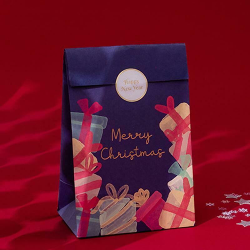 6 Pcs Christmas Gift Bags Xmas Candy Packing Bag New Year Cookies Wedding Items