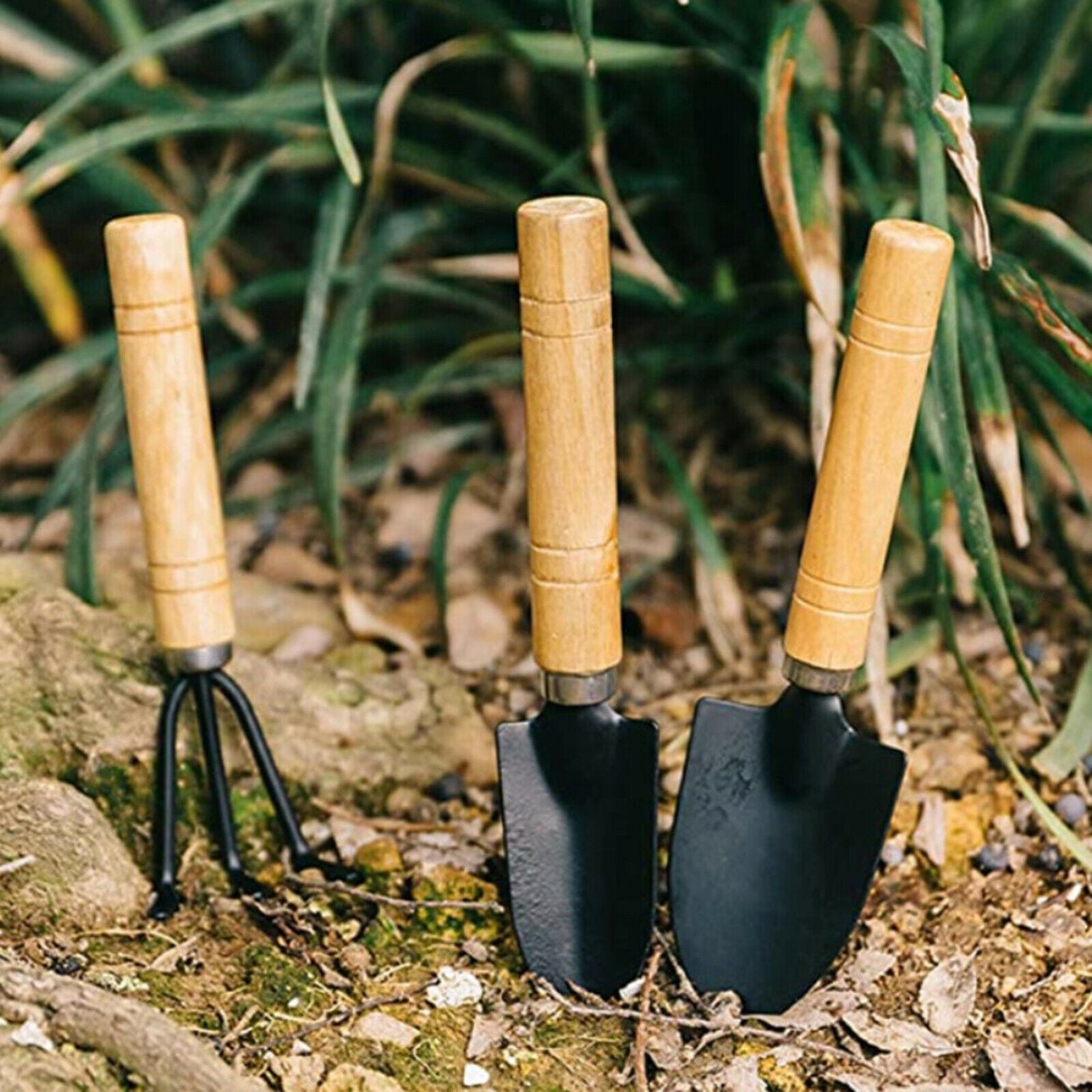 10Pcs/Set Mini Garden Potted Shovel Rake Spade Wood Handle Home Tools Set