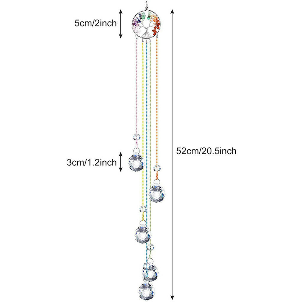 Crystal Suncatcher Faceted Beads Rainbow Maker Pendant Car Hanging Ornament