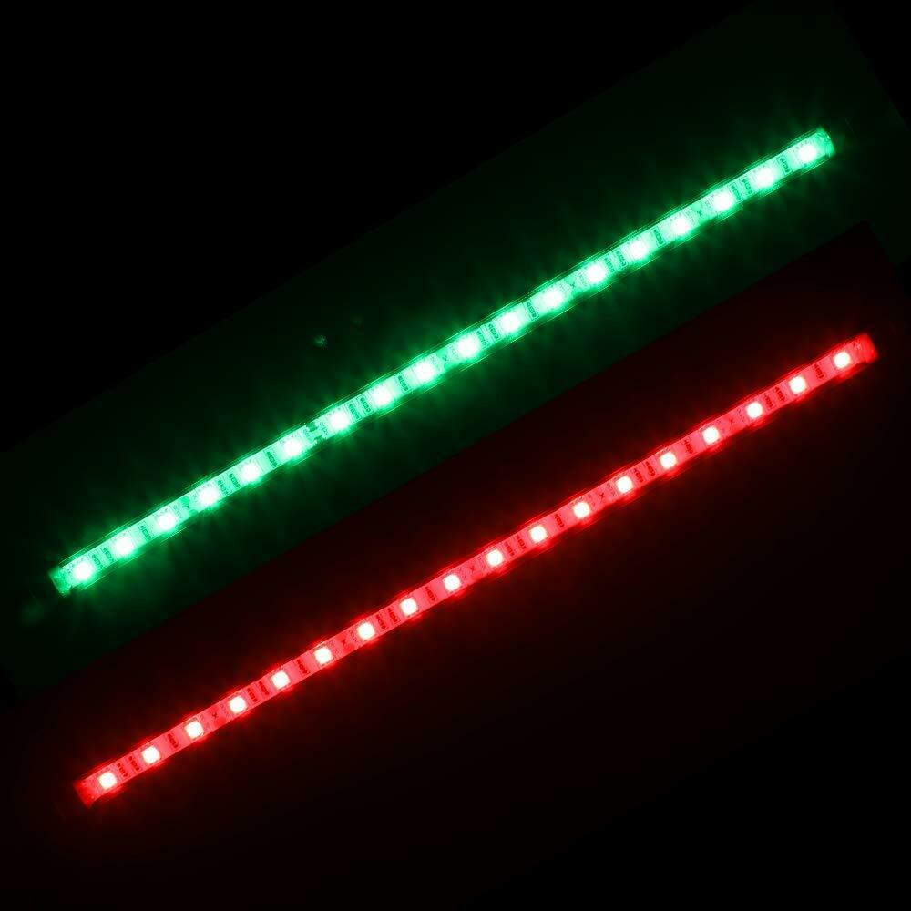 2pcs 12" 12V LED Strip Light RED&GREEN For Bow Boat Marine Navigation Waterproof