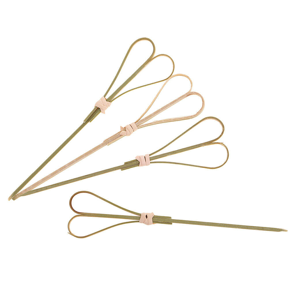 50 Pieces Rustic Bamboo Cocktail Picks Drink Stirrer Fruit Cake Food Sticks