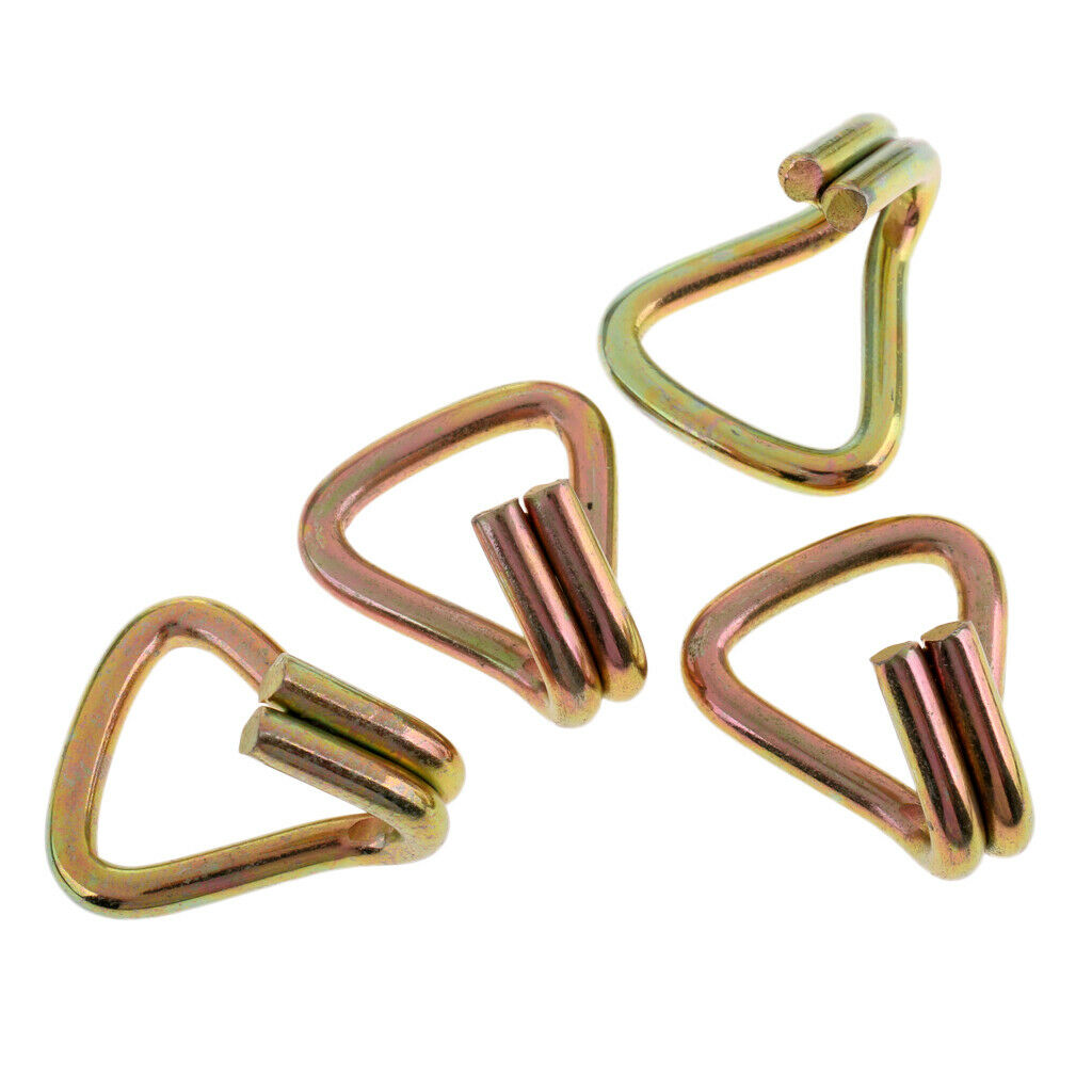 Pack of 4 ratchet 1 "tie webbing double J hook trailer towing eyes