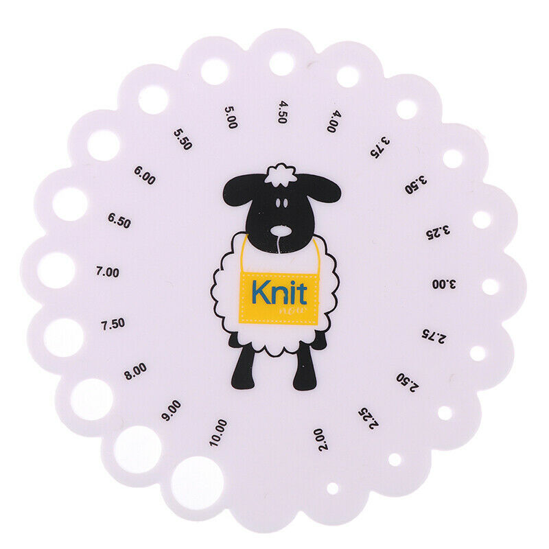 Needle Gauge Ruler Knitting Knit Measure Size 2.0 -10mm Sewing Fabric Accesso Tt