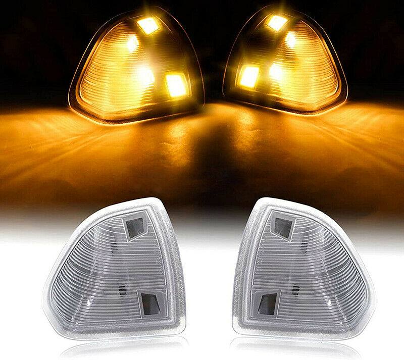 Fit Dodge Ram 1500 2500 3500 Clear Lens Amber LED Mirror Turn Signal Lights