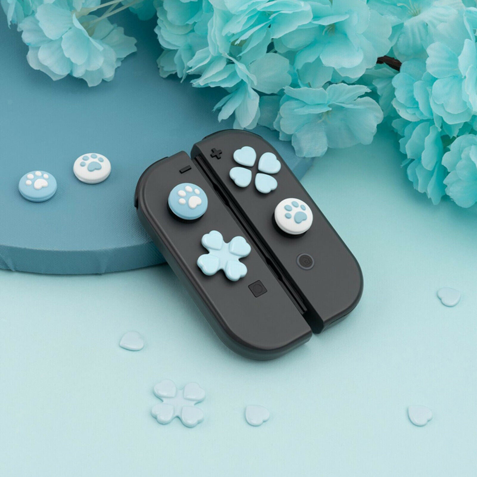 Cat Paw Joystick Protective Cover Set Button Stickers Dustproof Gaming