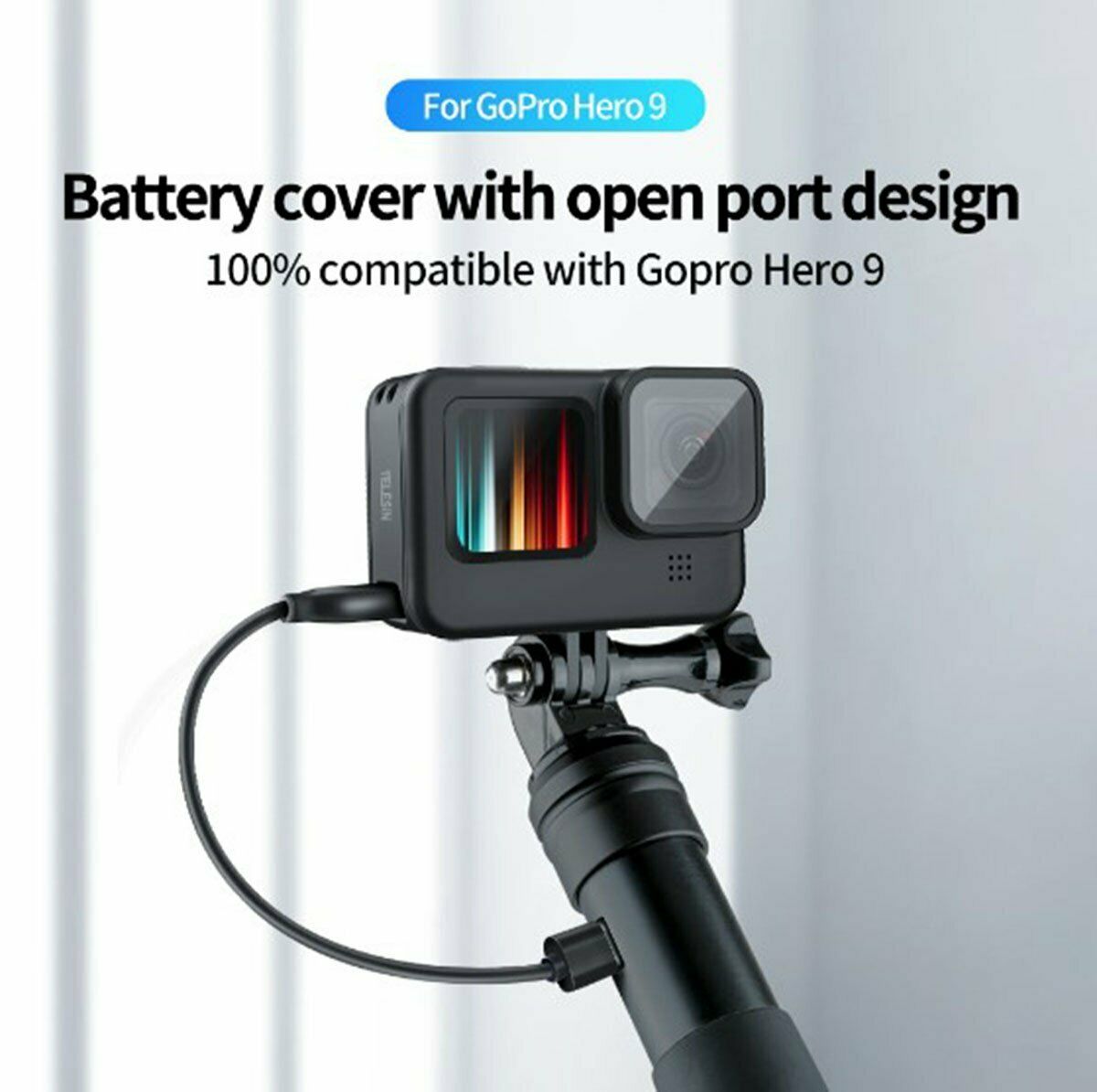 Battery Side Case Cover Lid Removable Easy Charging Port For GoPro Hero 9 Black