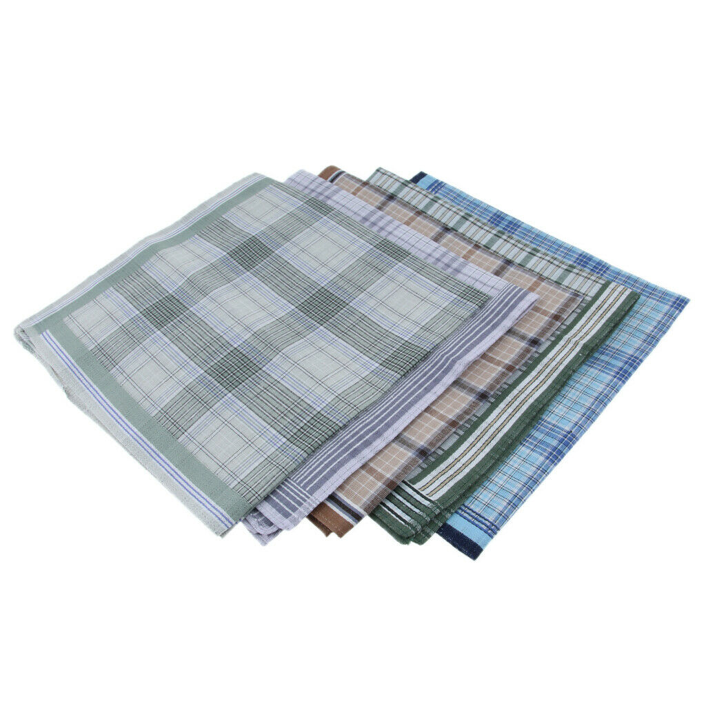 5Pieces Handkerchief Men Assorted Woven Cotton 100% Handkerchiefs Art