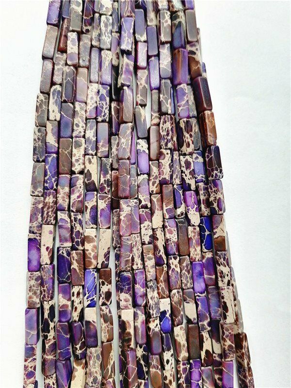 1 Strand 14x4mm Purple Sea Sediment Jasper Rectangle Spacer Beads 15.5" HH7574