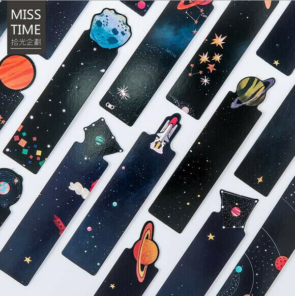 30X Small Universe Message Creative Shaped Planet Bookmark School Office Supplie