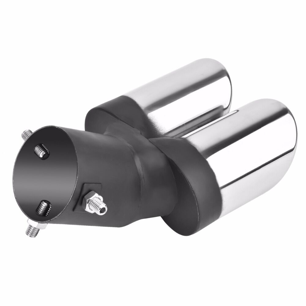 63mm Car Modification Grilled black 1to2 2- Pipe Exhaust pipe Tip Muffler cover