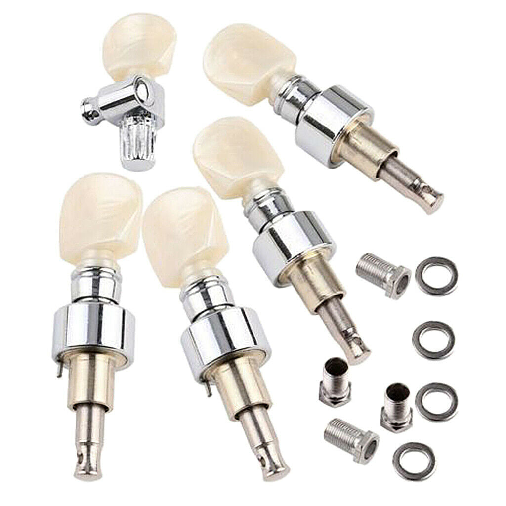 5x Zinc Alloy Pearled Button Tuning Peg Tuners Machine Heads for Banjo Parts