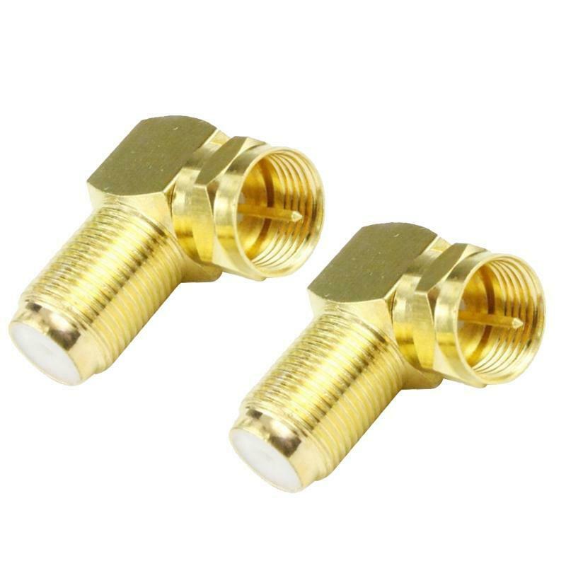 90 Degree Coaxial Connector 2-Pack F Type RF Coax Cable for Wall Mounted TV