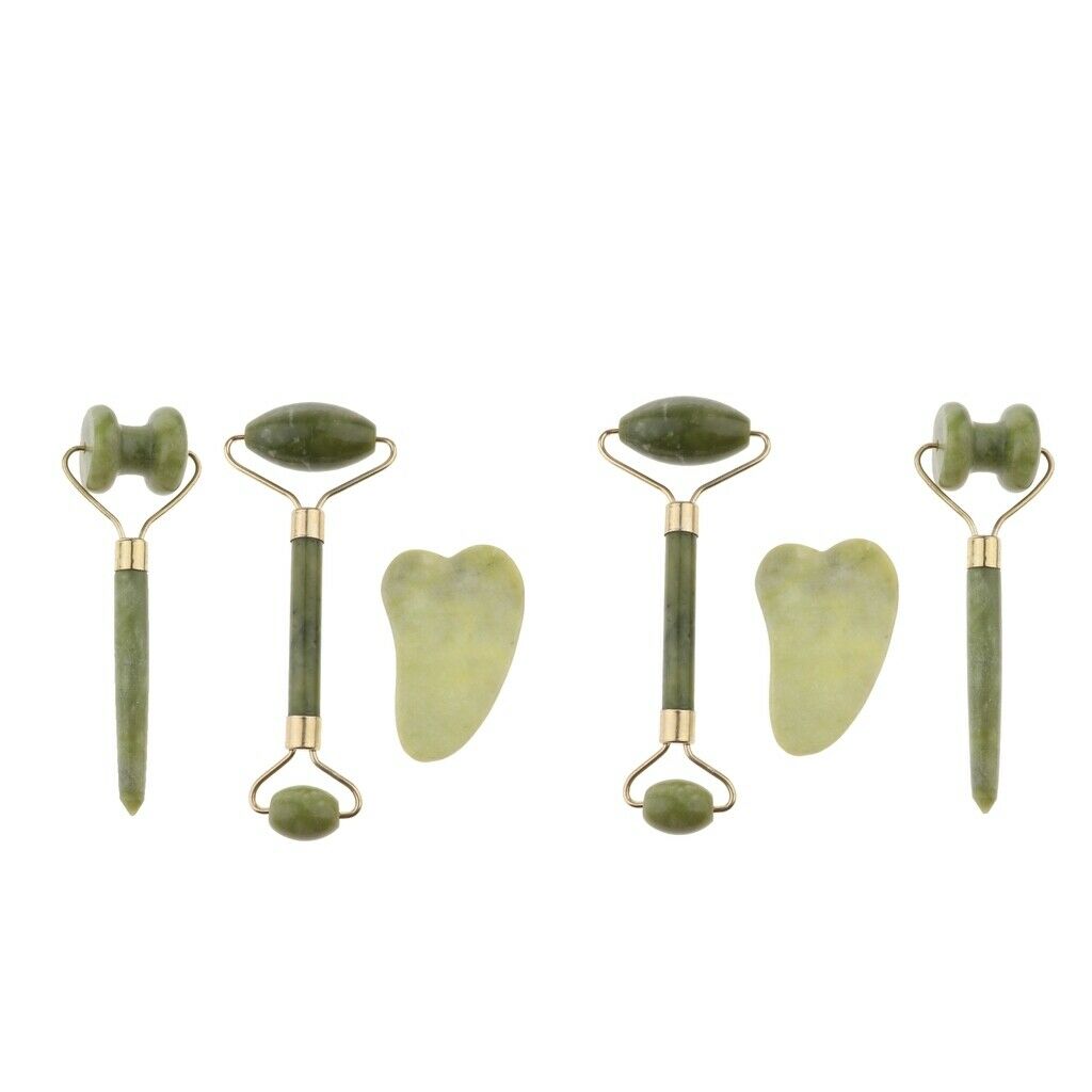 2Sets Facial Jade Roller Gua Sha Massager Set for Men Women Lifting Tools