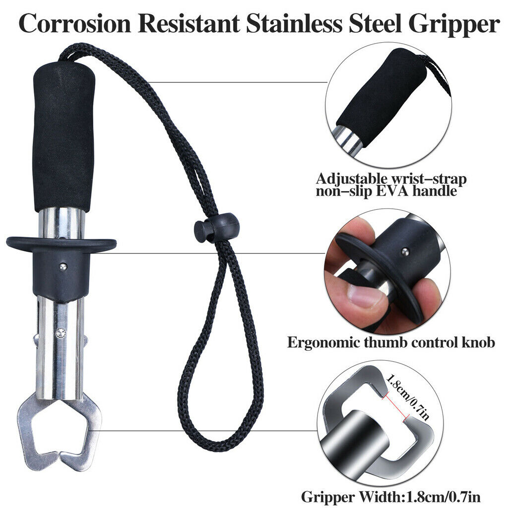 Secure Fishing Plier Scissor & Gripper Clip Clamp Grabber Grab Cutting Line