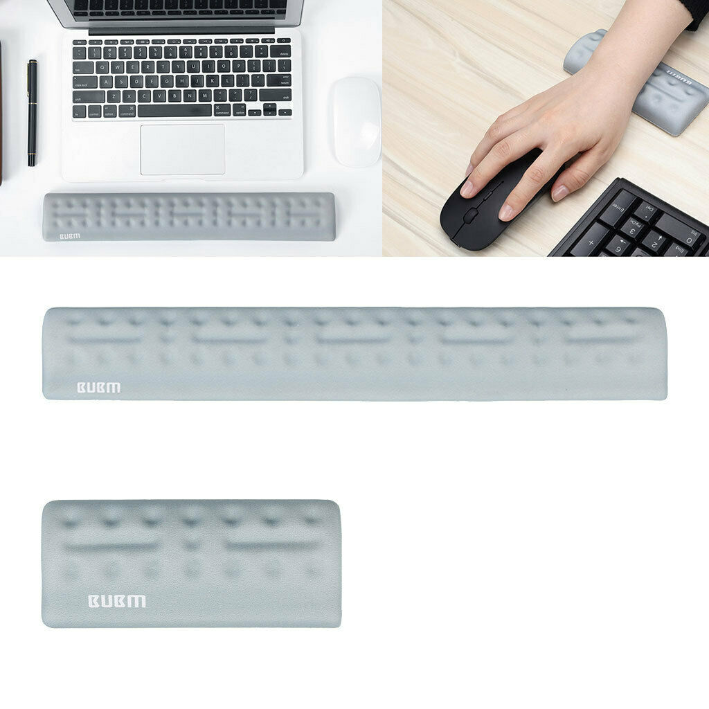 2pcs Memory Foam Keyboard Mouse Wrist Rest Desk Mat Set - Gray