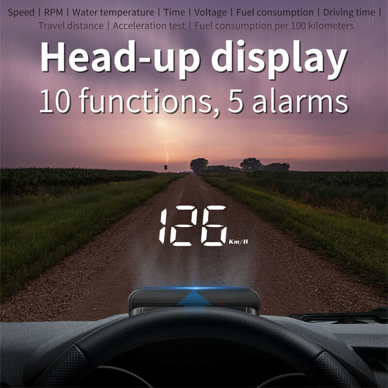 Auto Car High-definition HUD Head up Display M5 Projector KM/H MPH RPM Colock