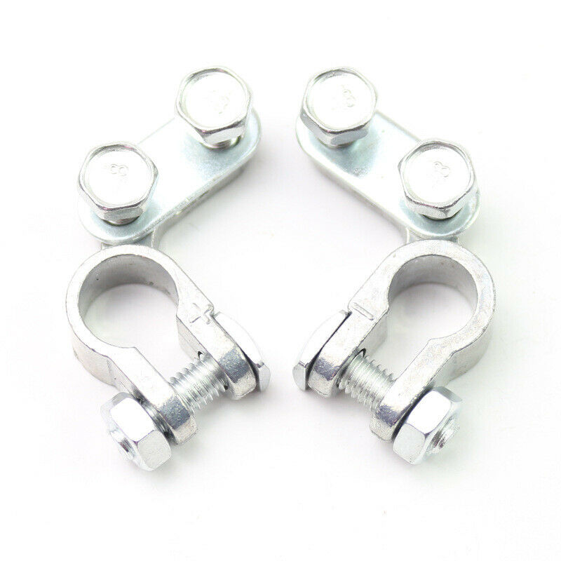 2Pcs Small Thin-Column Binaural Battery Clips Terminal Connector Clamp Pile Head