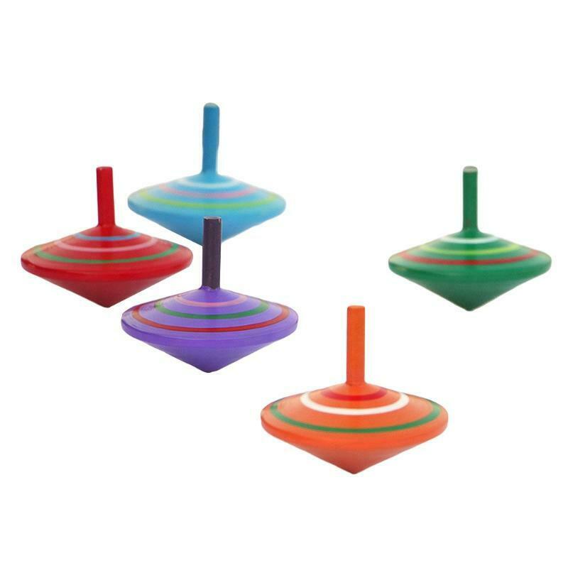 3Pcs/Set Handmade Painted Wooden Spinning Tops Educational Toys Gift for Kids