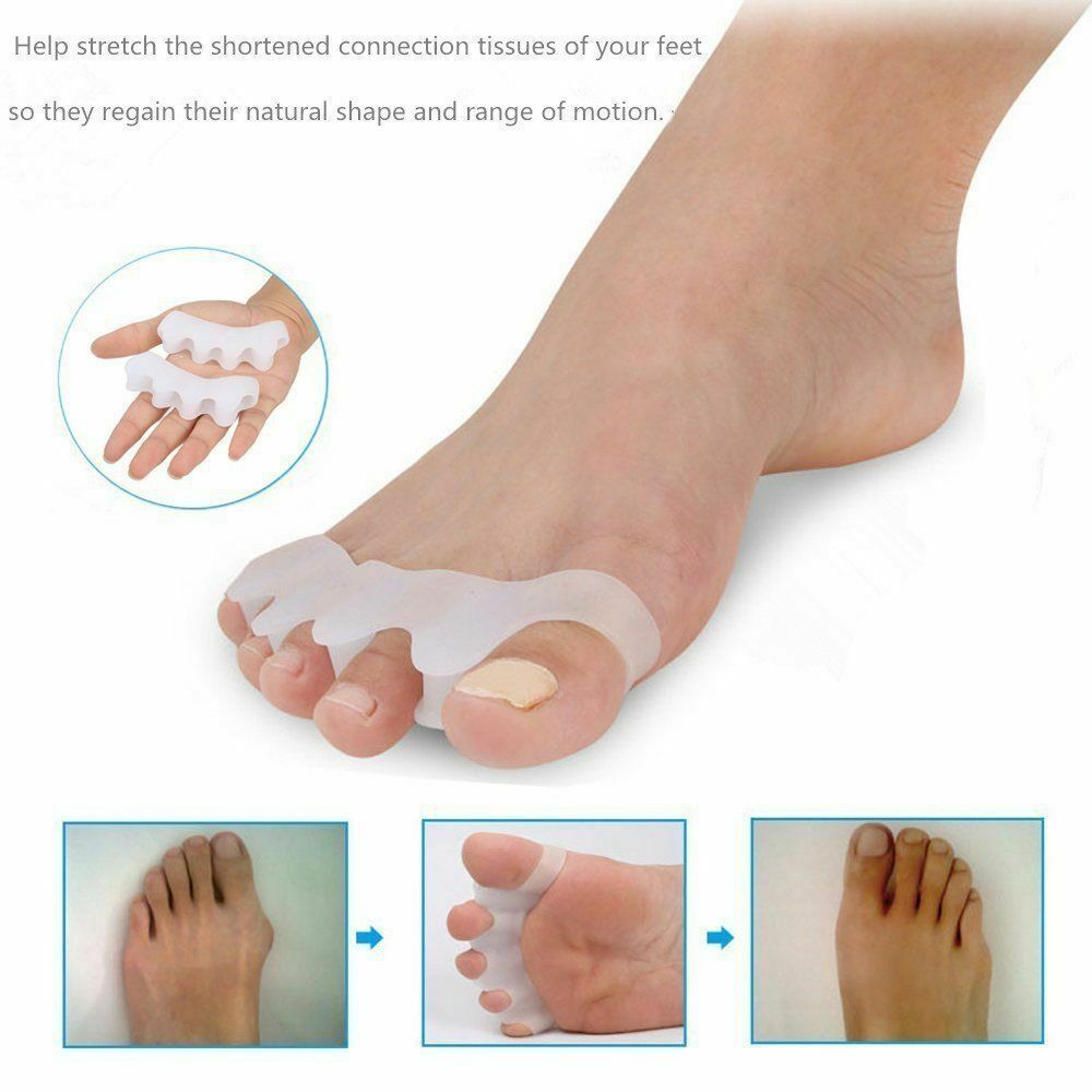 2pcs/Set Silicone Gel Bunion Toe Corrector Orthotics Straightener Separator Pain