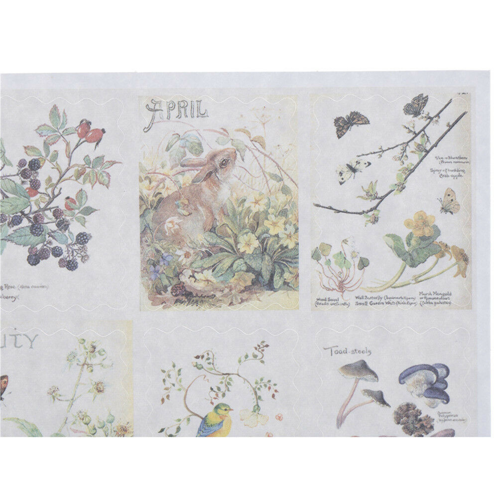 Hand-Painted Flower Plants Decorative Adhesive Stickers DIY Decor Diary St.l8
